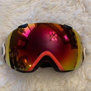 Smith optics IO/S goggles. Pink and black with pink mirror lens.